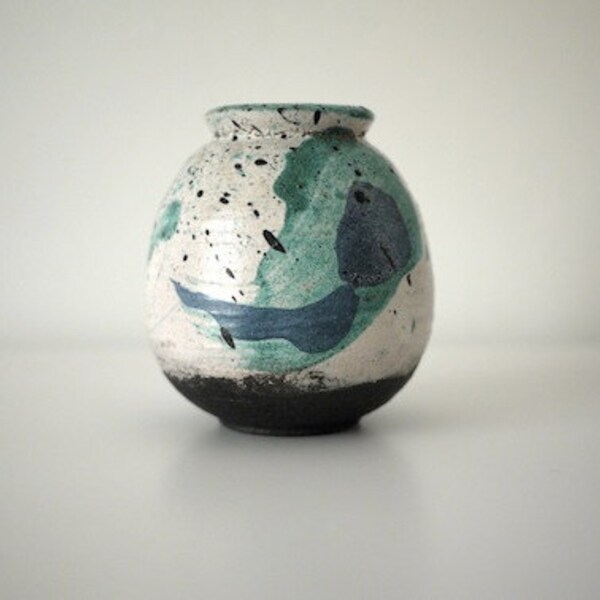 Vintage Pottery Blue Bud Vase