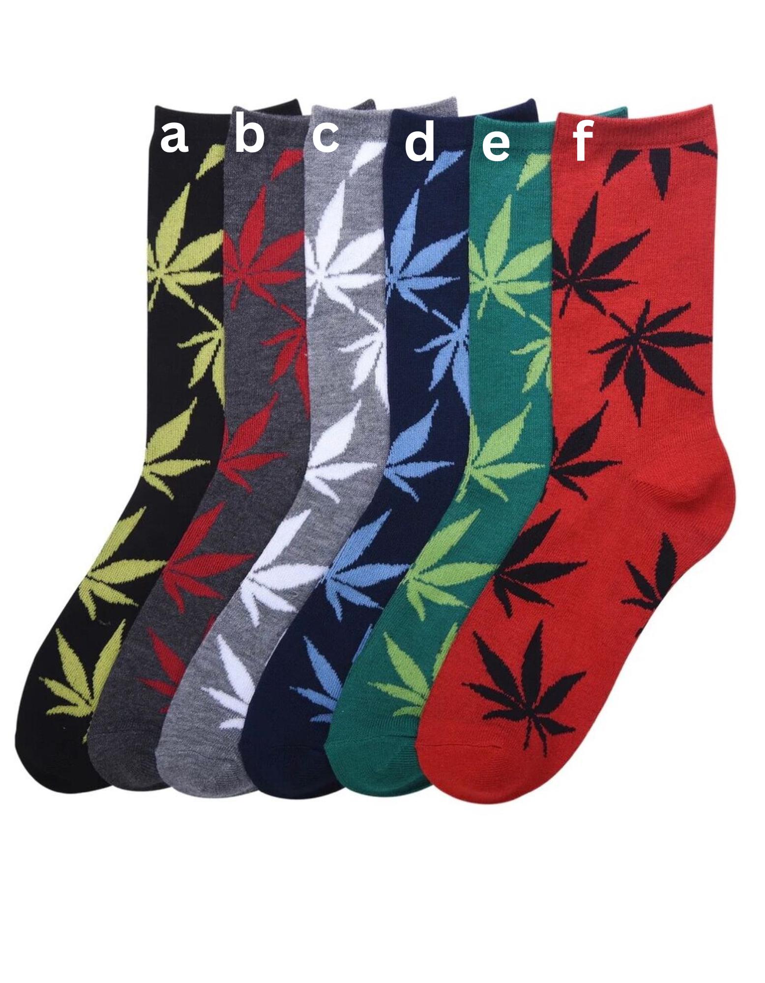 Cool-Calcetines De Algodón Con Estampado De Hojas De Marihuana Para Hombre Y Mujer, Medias Deportivas Coloridas, Cómodas, De Alta Gama