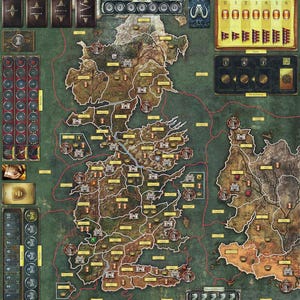 Mappa per GOT + Mother of Dragons. Mappa modulare Game of Thrones/Westeros per 8 giocatori. Realizzata in PVC da 3 mm e lucchetti puzzle.