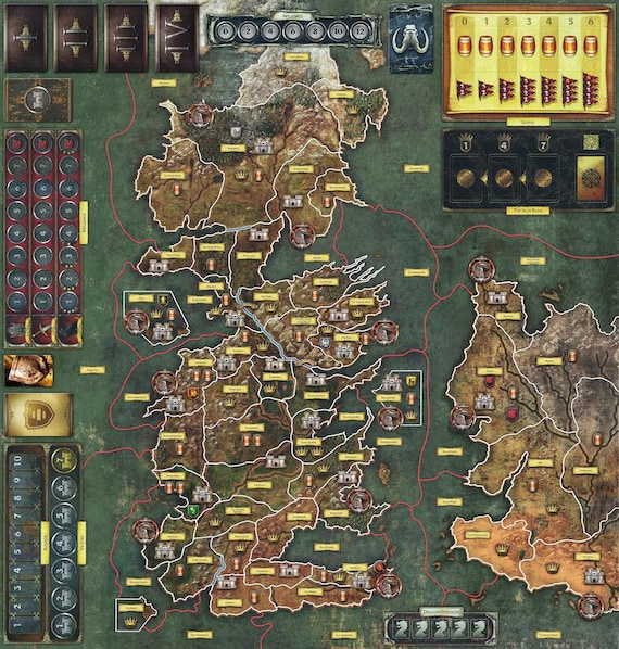 Game of Thrones Westeros Map: 8-Player Modular Board Game