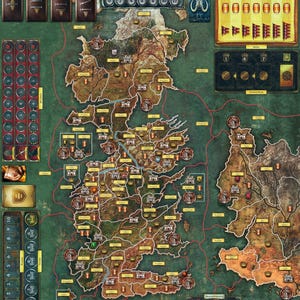 Mappa modulare Game of Thrones/Westeros per 9 giocatori creata da Kawali. Realizzata in PVC da 3 mm e lucchetti puzzle.
