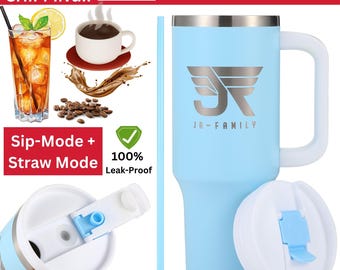 Sleek Leak Proof Tumbler Stainless Steel Quencher, Sky Blue for Hot Cold Drinks, Durable Travel Cup with Straw, Christmas Gift for Everyone