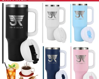 Premium Leak Proof Tumbler Stainless Steel Quencher, Insulated Travel Mug with Handle and Straw, Christmas Gift BPA Free Spill-Proof