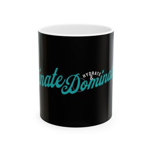 Hydrate & Dominate Becher Motivations Keramik Fitness Cup Gym Geschenk für Sportler Workout Trink Kaffeebecher für die täglichen Ziele