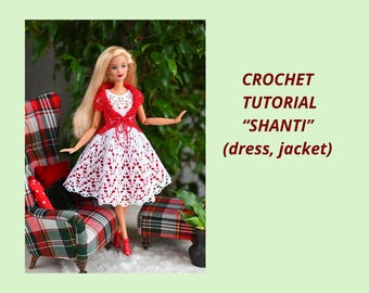 Patrón de ganchillo para muñecas de moda de 11,5 a 12 pulgadas (escala 1/6) - DESCARGA DIGITAL - Tutorial de ganchillo "Shanti"