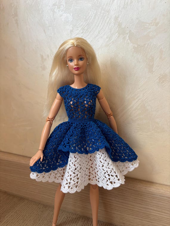 doll crochet dress Free Easy Red Heart Debutante Doll Dress Crochet Pattern