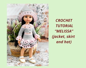 Crochet Pattern for 13-inch dolls fits Paola Reina, Dianna Effner dolls - DIGITAL DOWNLOAD - Crochet tutorial "Melissa"