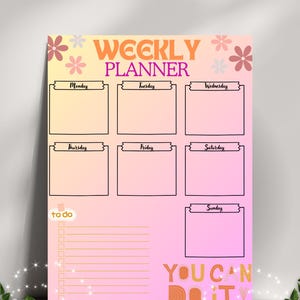 Groovy Planner-AFDRUKBARE DIGITALE download, Groovy Weekplanner-afdrukbare kaart
