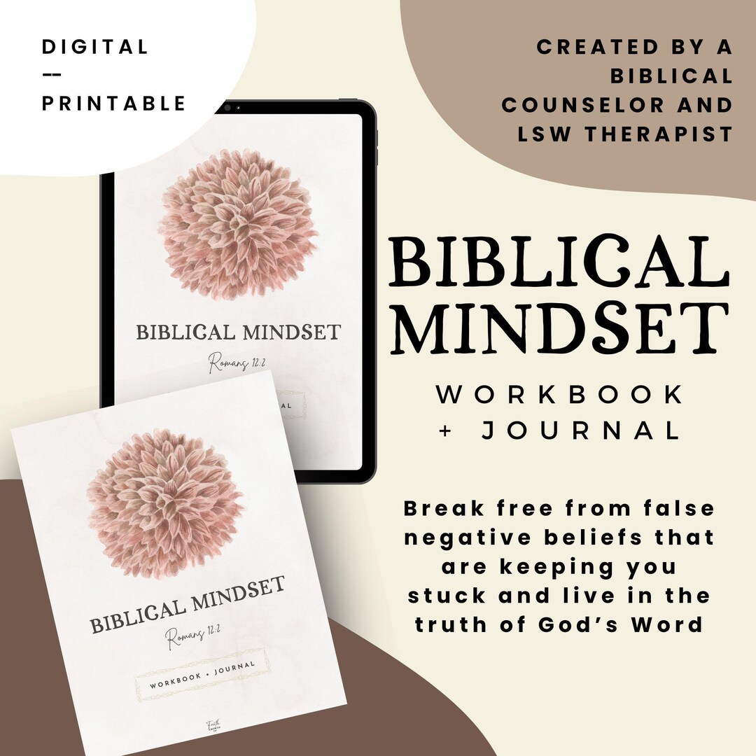 Biblical Mindset Workbook & Journal Digital Download; Christian Mental ...