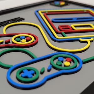 Super Famicom Box Art 3D print with frame