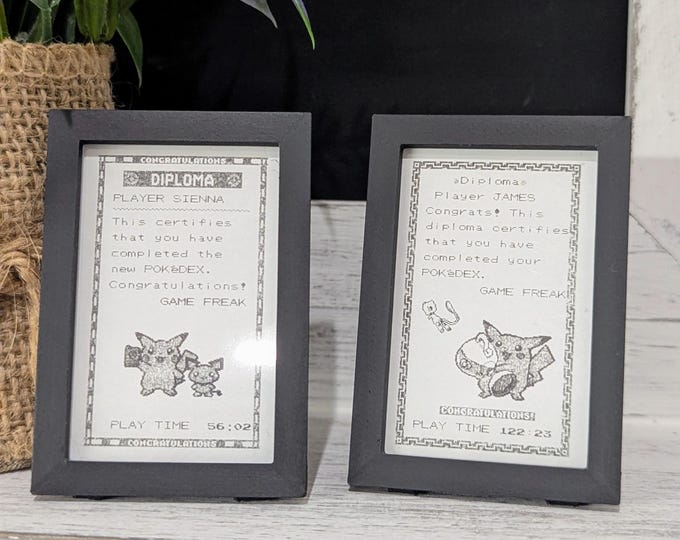 Personalized Pokédex Diploma: Game Boy Printer, 3D Printed Frame