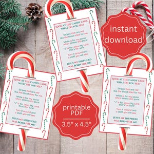 Legend of the Candy Cane Printable Tag, Candy Cane Poem, Candy Cane Holder, Christmas Tags, Candy Cane Tag, Christian Christmas Gift