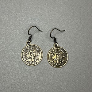 Schütze Sternzeichen Ohrringe - Nickelfreier doppelseitiger Astrologie Schmuck