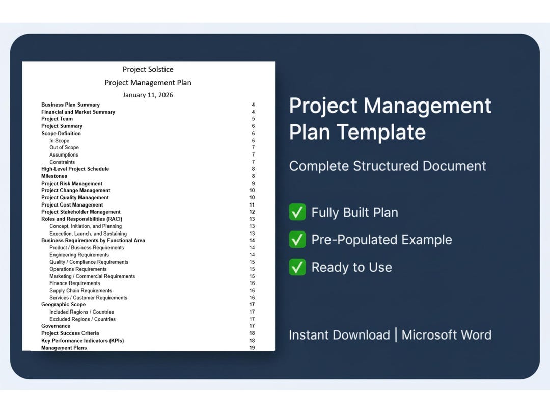 Plantilla de gestión de proyectos en Word / Documento PMP ...