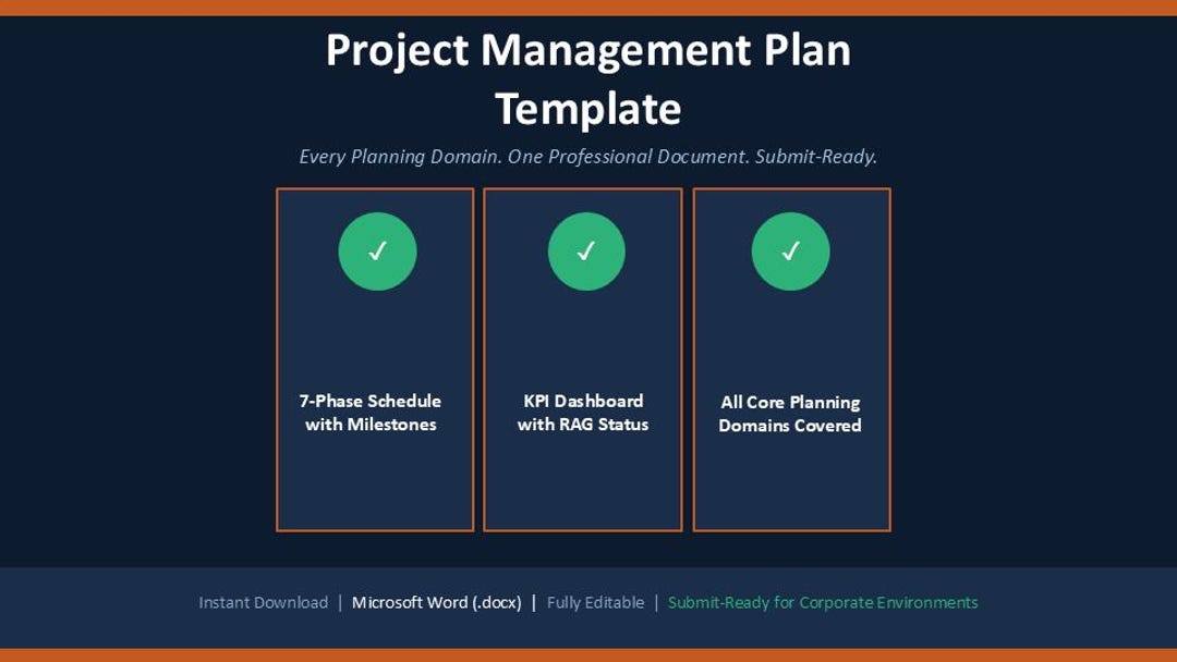 Project Management Plan Template | Includes All PM Domains - Etsy
