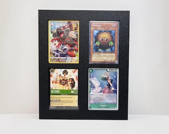 Trading Card Display Frame: "Lynx" - 4 Slots - Fits Standard Sleeves  (66x91mm) - Wall Mountable - (Pokemon, DBZ, Lorcana, YuGiOh, Magic)