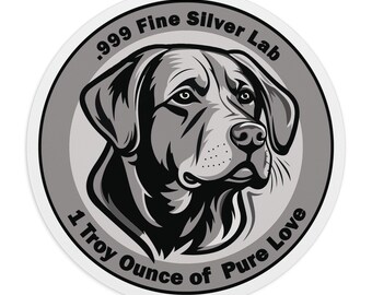 Silver Labrador Mouse Pad .999 Fine Silver Lab, 1 Troy Ounce Pure Love