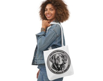 Silver Labrador Canvas Tote Bag,  Stylish and Practical for Dog Lovers .999 Fine Silver Lab 1 Troy Ounce Pure Love