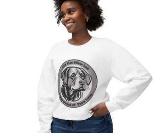 Adorable Silver Labrador Love Sweatshirt for Women, .999 Fine Silver Lab 1 Troy Ounce Pure Love