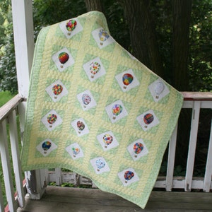 Hot Air Balloon baby crib quilt PDF pattern - Balloons in the Park by ShannonMac Designs