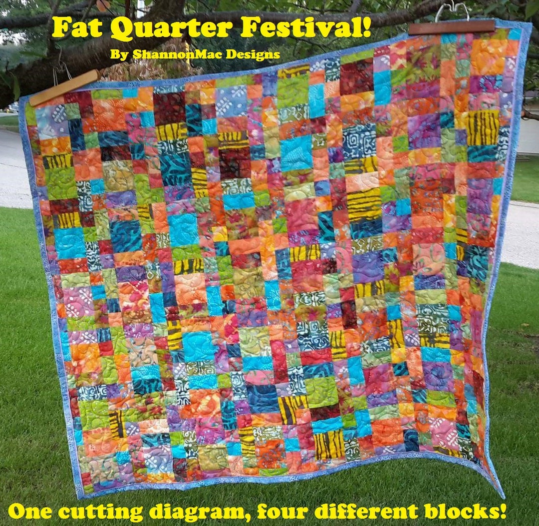 Fat Quarter Festival PDF Quilt Pattern in Multiple Sizes by Shannonmac ...