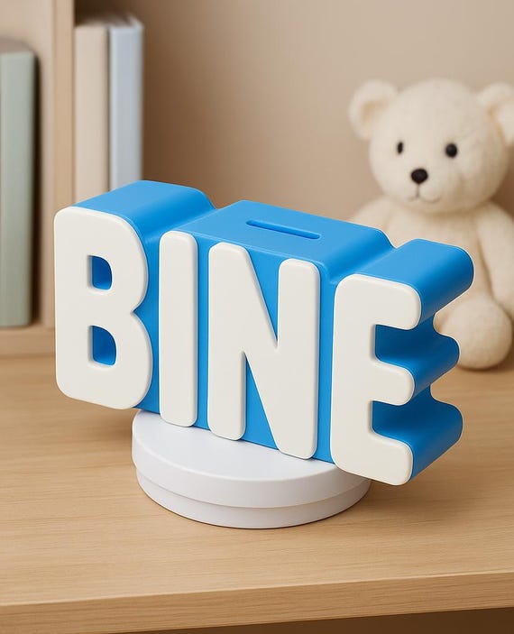 Personalized 3D Printed Name Piggy Bank: Custom Kids Savings Box