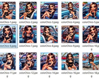 Chicanas du salon de l'auto - 15 images clipart 1024 x 1024 96 ppp