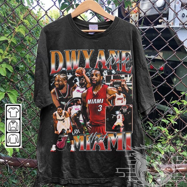 Miami Heat Dwayne Wade Red 2015 Christmas Day Player T-Shirt (XL