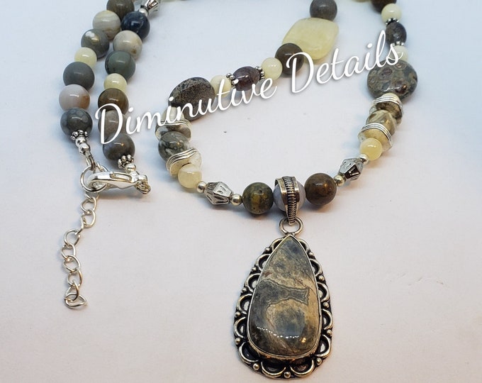 Crazy Lace Agate Necklace - N244