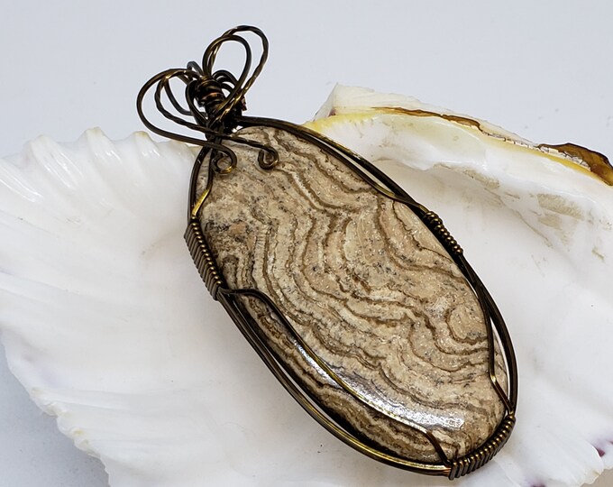 Wire Wrapped Picture Jasper Pendant - P1060