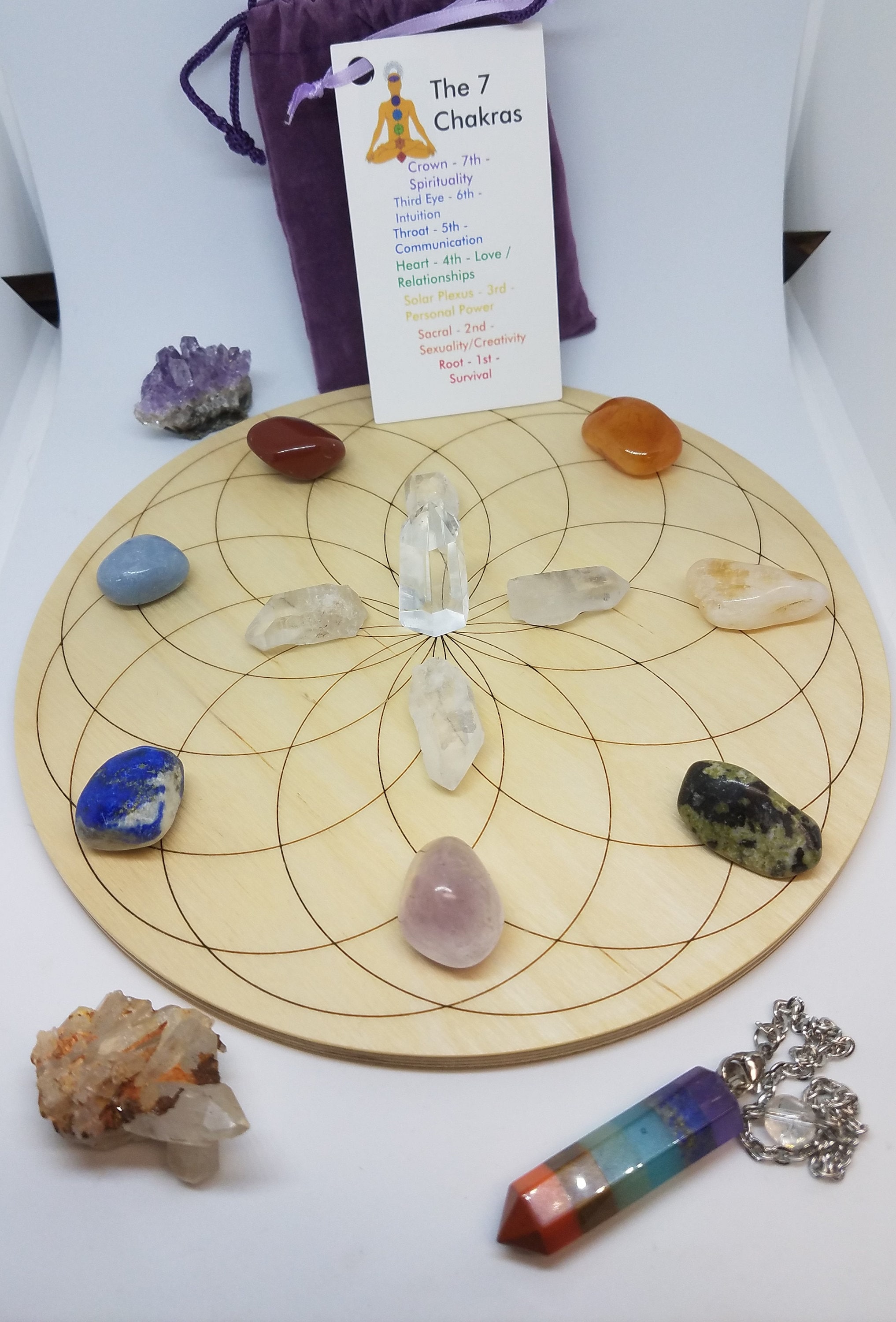 Crystal Grid Kit, Deluxe Chakra