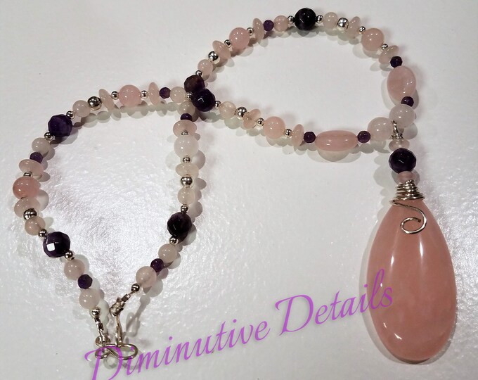 Rose Quartz/Amethyst Necklace - N136