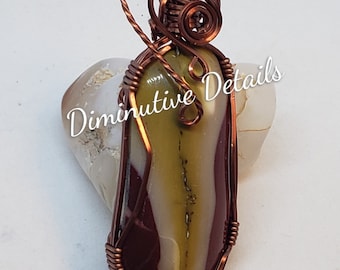 Mookite Pendant: Antique Copper Wire Wrapped Jasper