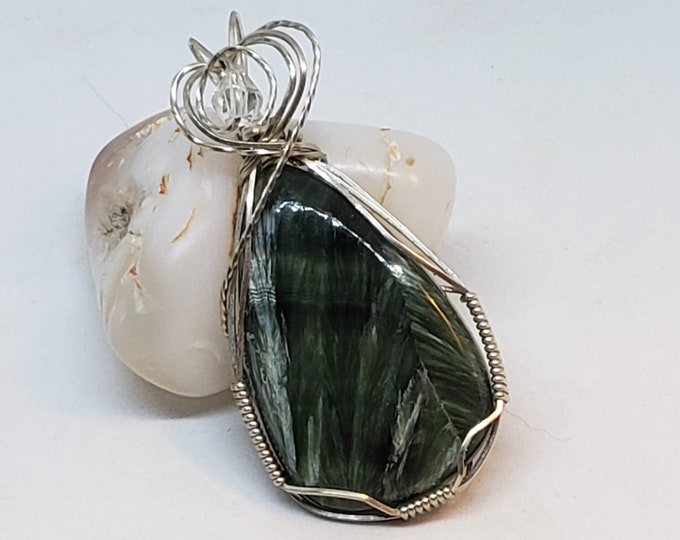Seraphinite Pendant, Sterling Silver -P0086