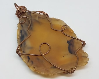 Agate Pendant - wire wrapped