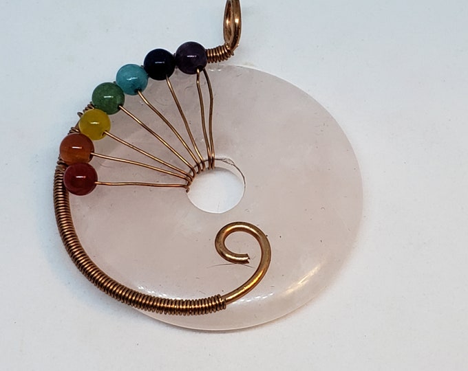 chakra pendant on rose quartz