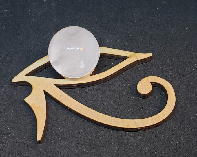 Sphere Holder - laser cut wooden, eye of horus