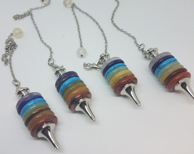 Stacked Stone Chakra Pendulum