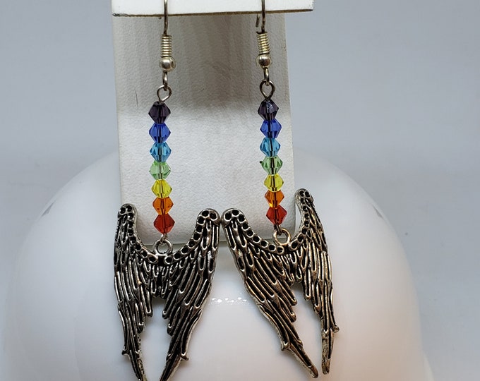 Chakra Angel Wing Earrings