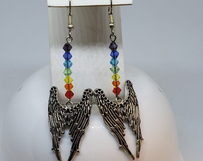 Chakra Angel Wing Earrings