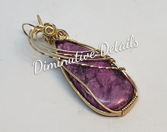 Cobalto Calcite Wire Wrapped Pendant