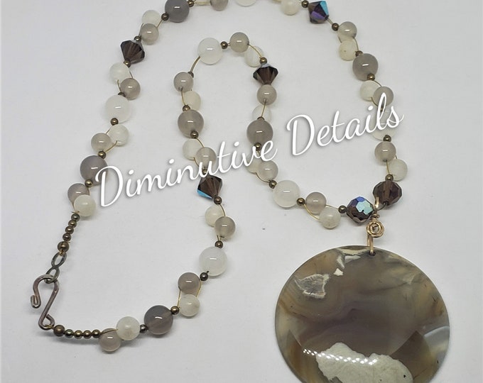 Agate and Crystal Necklace - N6720