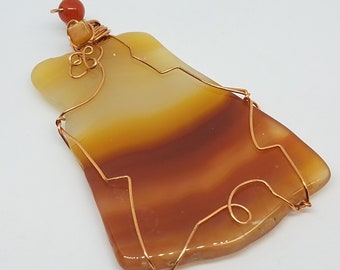 Agate Pendant - wire wrapped