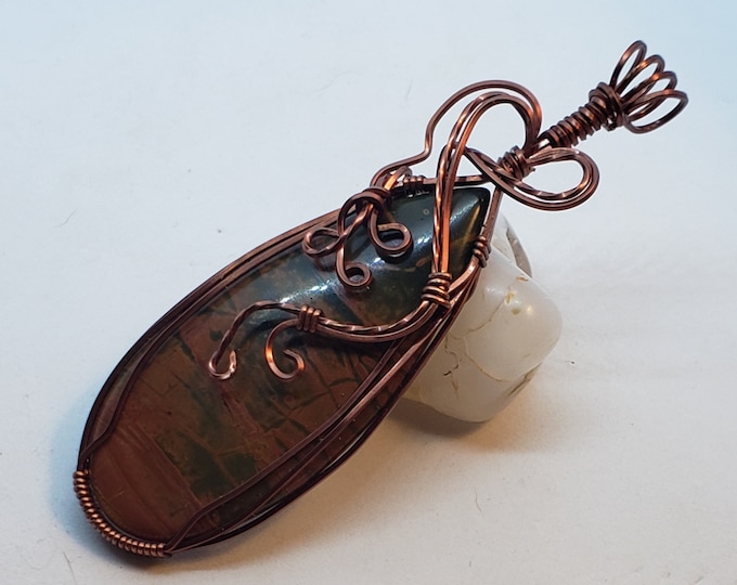 Picasso Jasper wire wrapped pendant