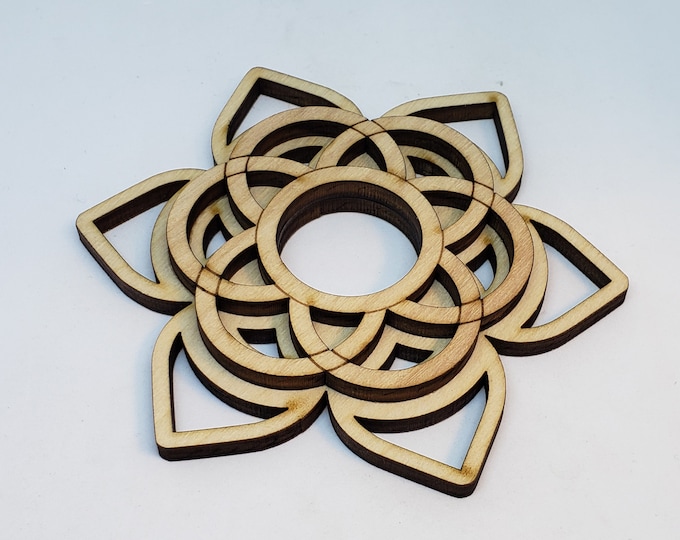 Sphere Stand - Wood laser cut - Sacred Mandala