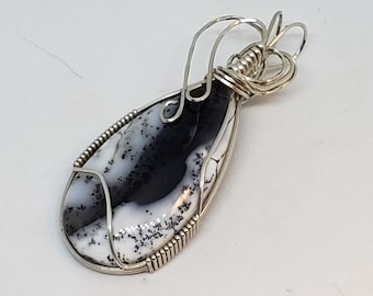 Dedrite Agate Wire Wrapped Pendant