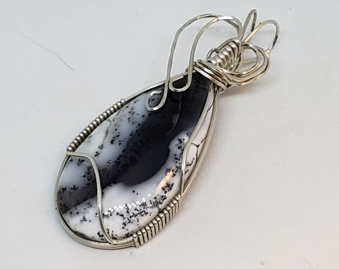 Dedrite Agate Wire Wrapped Pendant