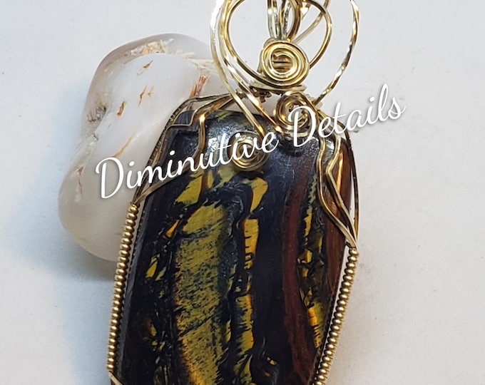 Tiger Iron Pendant gold filled