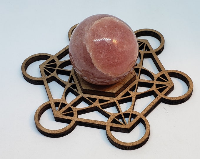 Metatrons Cube Sphere Stand Wood laser cut