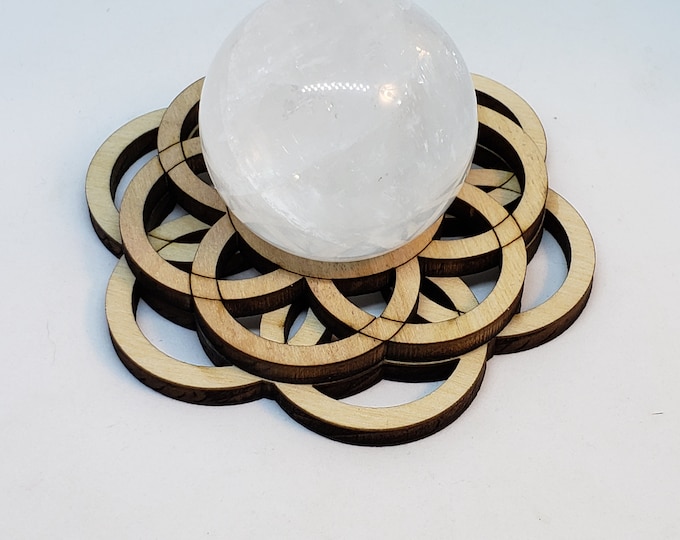 Sphere Stand Small Flower with Calcite Sphere